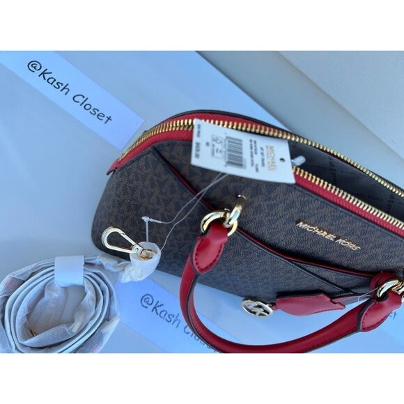 Michael Kors dome satchel purse jet set medium MK signature flame - Picture 9 of 11